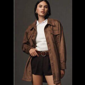 Brand New The Tillie Relaxed Faux-Suede Shacket by Pilcro